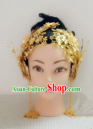 Handmade Chinese Tang Dynasty Princess Tassel Hairpins Golden Hair Claws Ancient Traditional Hanfu Hair Accessories for Women