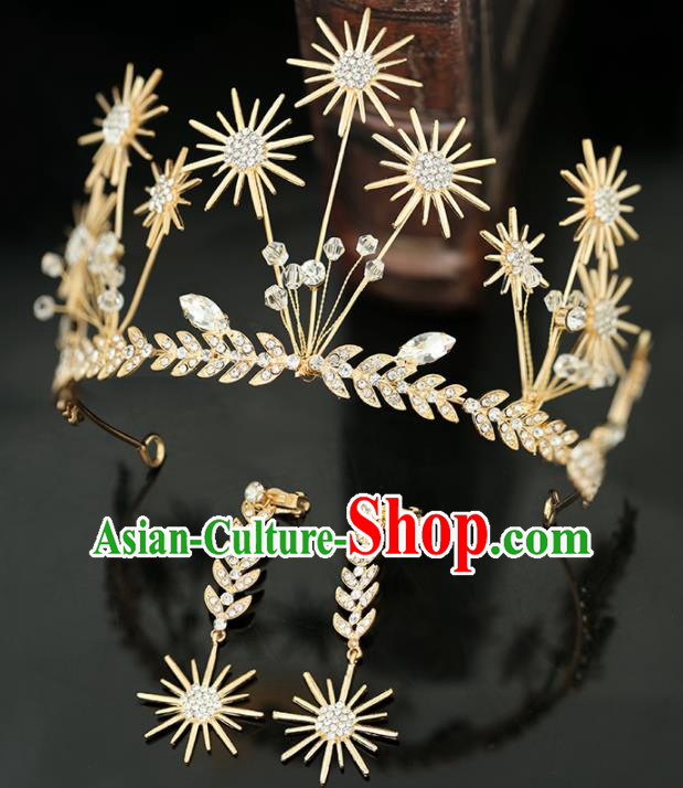 Top Grade Handmade Baroque Royal Crown Princess Wedding Bride Hair Accessories for Women