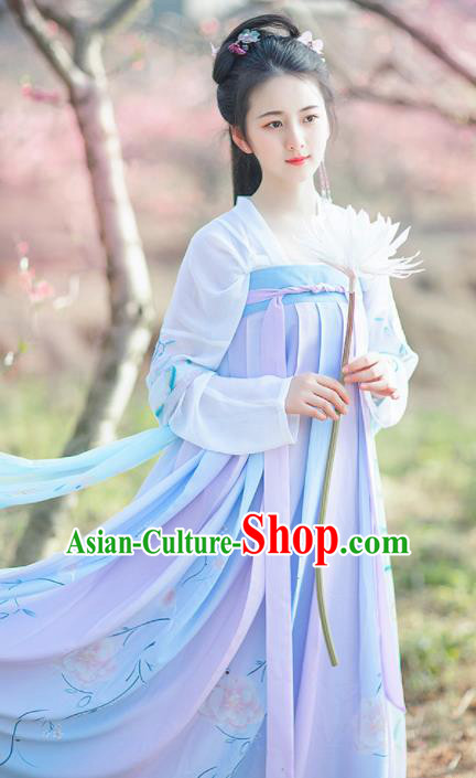 Chinese Ancient Palace Lady Hanfu Dress Traditional Tang Dynasty Princess Historical Costume for Women