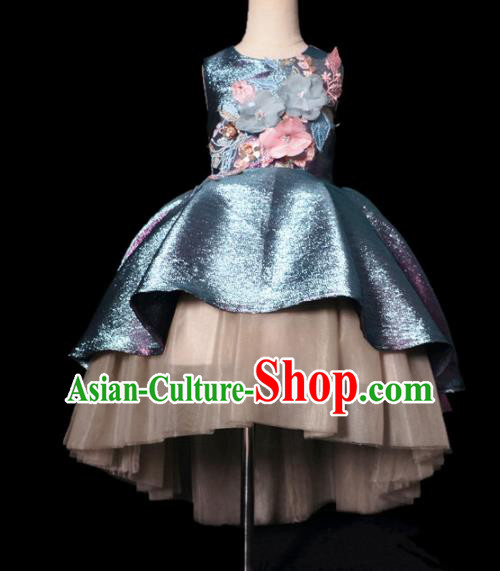 Top Grade Stage Show Dance Compere Full Dress Catwalks Court Princess Costume for Kids