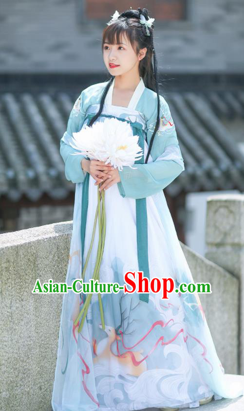 Chinese Tang Dynasty Imperial Princess Embroidered Hanfu Dress Traditional Ancient Court Lady Historical Costume for Women