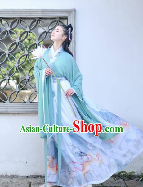 Chinese Jin Dynasty Palace Princess Embroidered Hanfu Dress Traditional Ancient Court Lady Historical Costume for Women