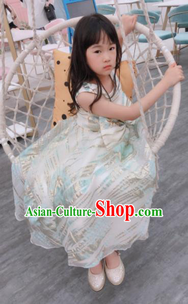 Professional Catwalks Stage Show Dress Modern Fancywork Compere Court Princess Dance Costume for Kids