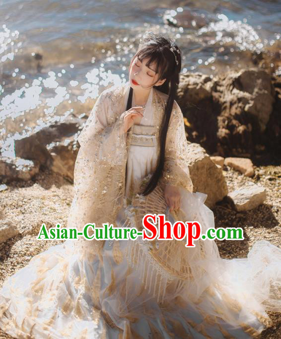 Chinese Traditional Ancient Court Lady Hanfu Dress Tang Dynasty Princess Historical Costume for Women
