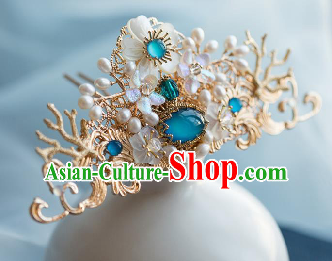 Chinese Handmade Palace Pearls Hairpins Ancient Princess Hair Accessories Headwear for Women