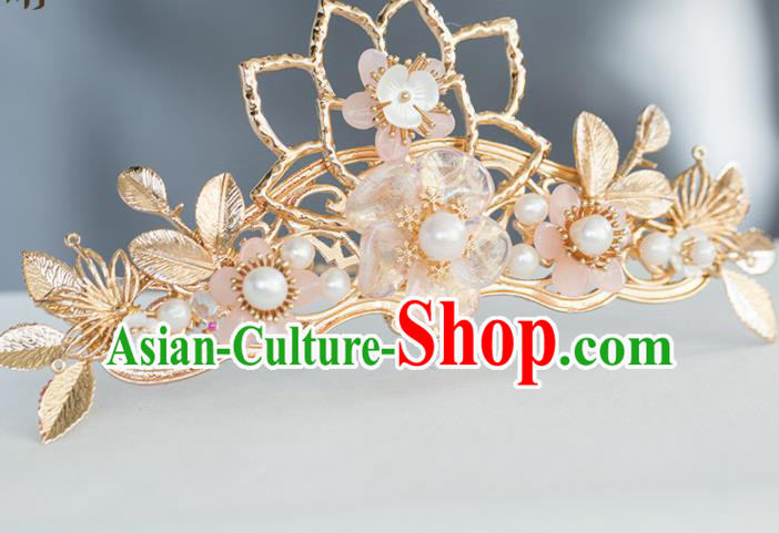 Chinese Handmade Hair Crown Tassel Hairpins Ancient Princess Hair Accessories Headwear for Women