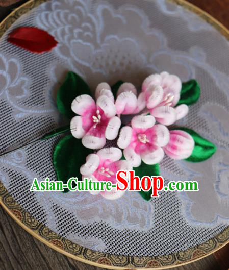 Chinese Handmade Wedding Velvet Plum Blossom Hairpins Ancient Palace Queen Hair Accessories Headwear for Women
