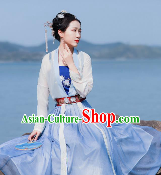 Chinese Traditional Song Dynasty Historical Costume Ancient Princess Hanfu Dress for Women