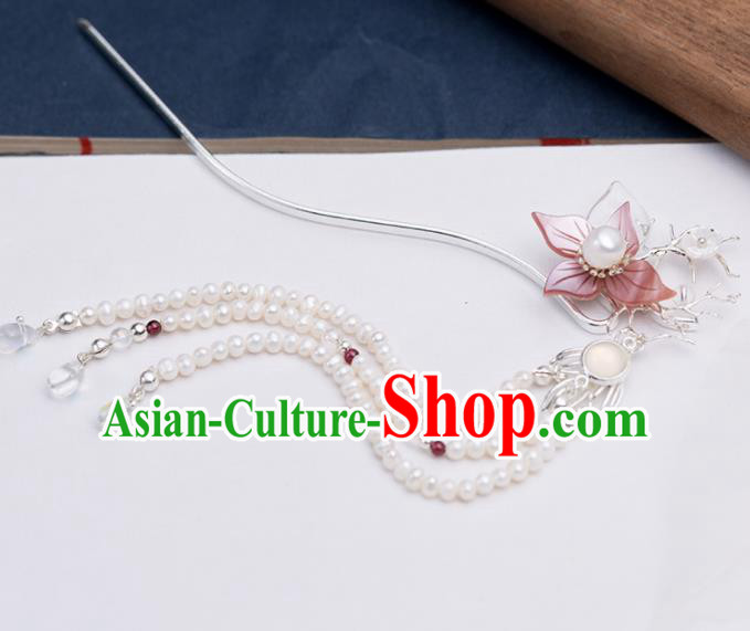 Chinese Handmade Hanfu Beads Tassel Hairpins Ancient Princess Hair Accessories Headwear for Women