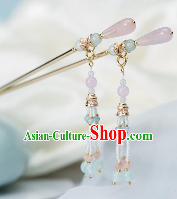 Chinese Handmade Hanfu Tassel Hair Clips Hairpins Ancient Princess Hair Accessories Headwear for Women