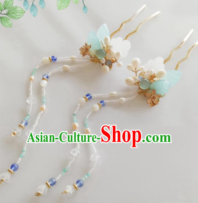 Chinese Handmade Hanfu Hairpins Tassel Step Shake Ancient Princess Hair Accessories Headwear for Women