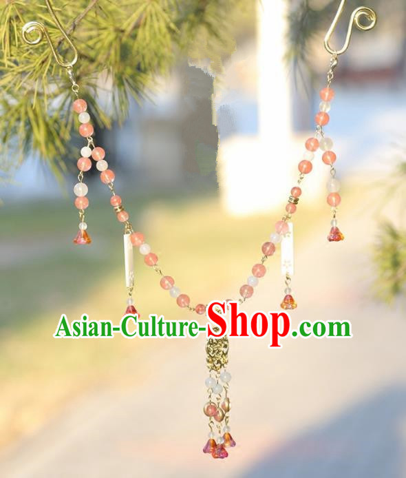 Handmade Chinese Classical Beads Necklace Ancient Palace Hanfu Necklet Accessories for Women