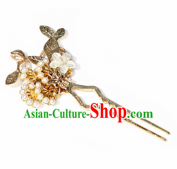 Chinese Handmade Hanfu Golden Pine Hairpins Ancient Princess Hair Accessories Headwear for Women