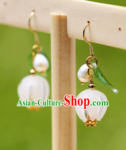 Handmade Chinese Classical Earrings Ancient Palace Hanfu Ear Accessories for Women