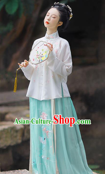 Traditional Chinese Ming Dynasty Nobility Lady Historical Costume Ancient Court Embroidered Hanfu Dress for Women