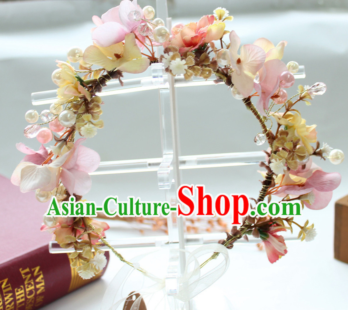 Beautiful Handmade Flower Head Wear Garland Hair Decoration for Women
