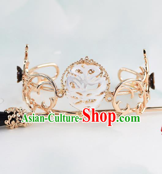 Chinese Traditional Swordsman Hair Accessories Ancient Prince Shell Hairdo Crown for Men