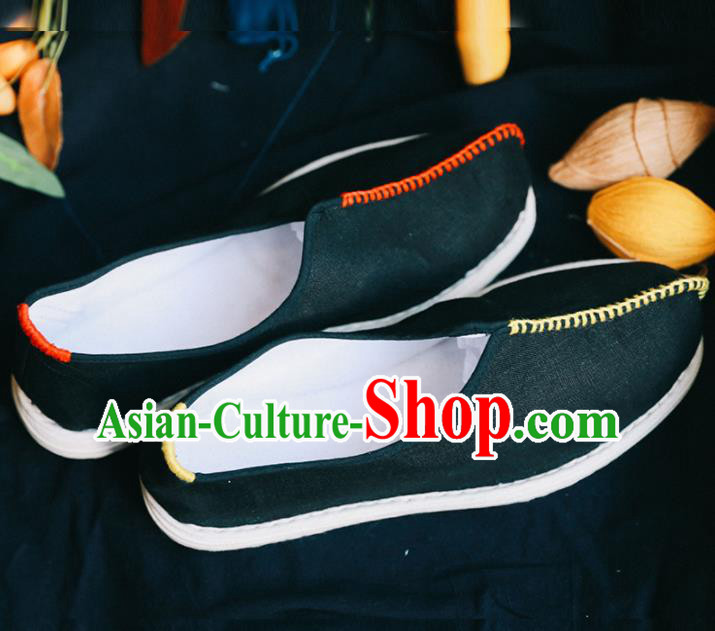 Chinese Handmade Black Cloth Shoes Traditional National Shoes Ancient Hanfu Shoes for Women