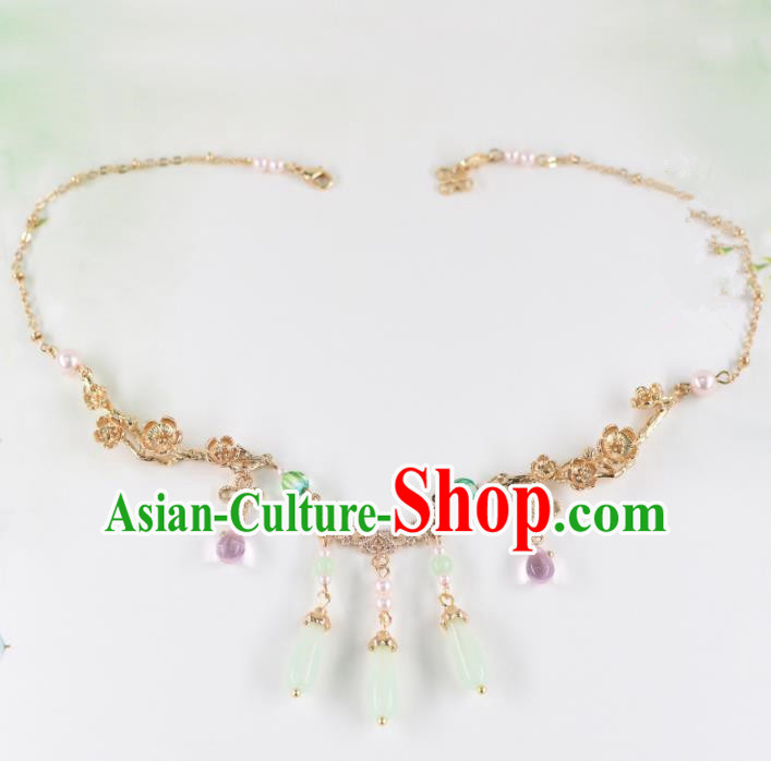 Chinese Handmade Palace Jade Eyebrows Pendant Hairpins Ancient Princess Hanfu Hair Accessories Headwear for Women