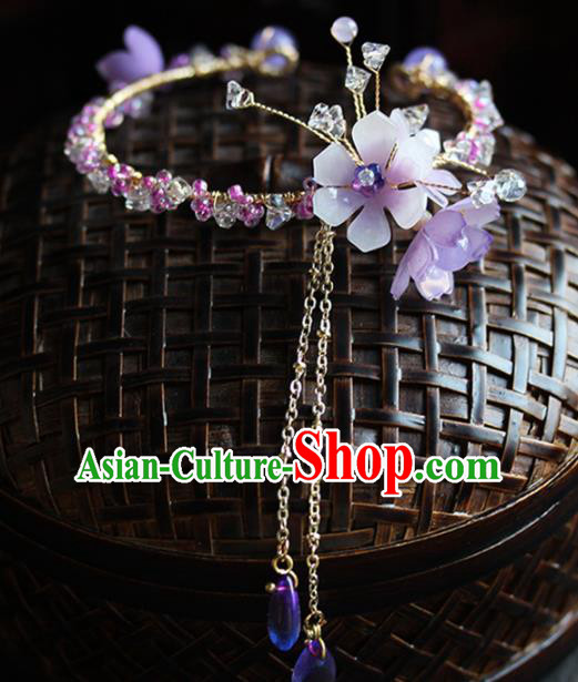 Chinese Traditional Jewelry Accessories Ancient Princess Purple Crystal Bracelet for Women