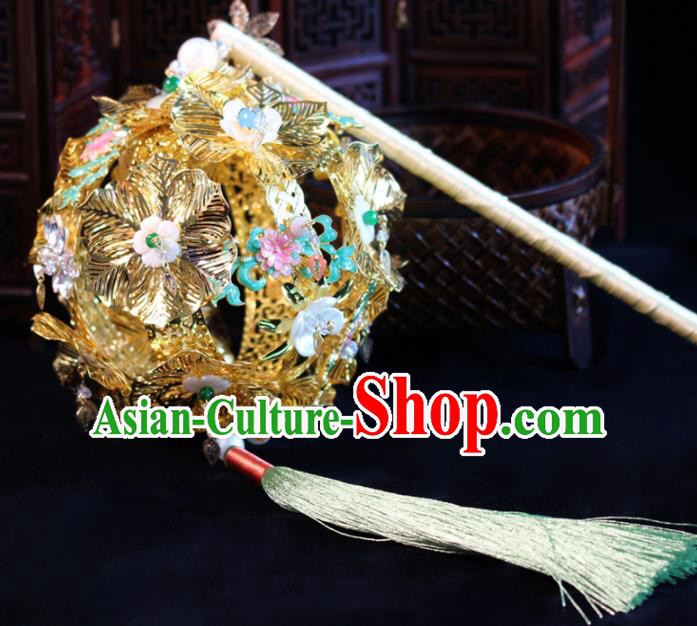 Chinese Traditional Wedding Prop Accessories Ancient Bride Princess Golden Lantern for Women