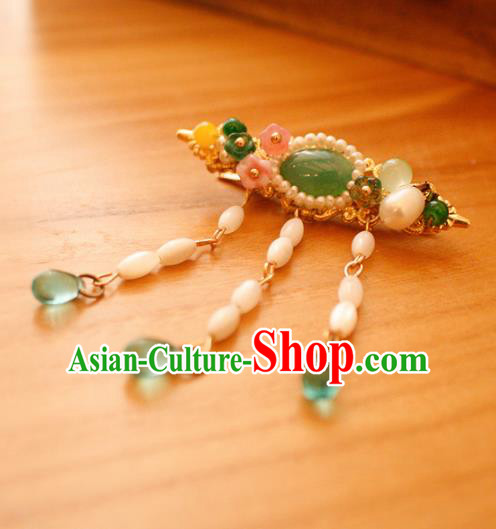 Chinese Handmade Palace Tassel Accessories Ancient Queen Brooch Headwear for Women