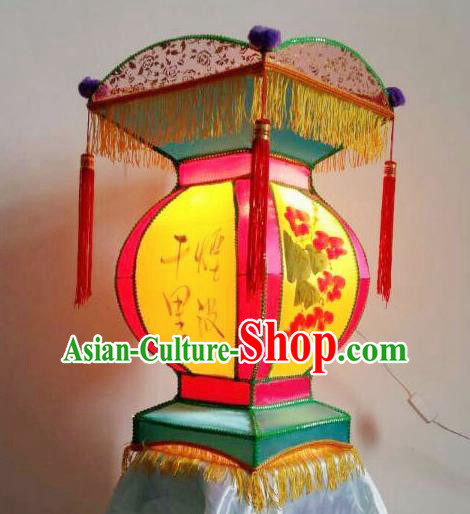 Chinese Handmade Palace Lanterns Ancient Traditional New Year Ink Painting Lantern Ceiling Lamp