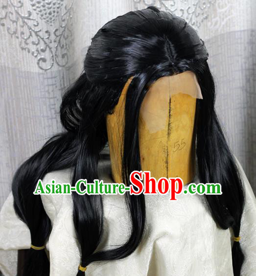 Chinese Traditional Cosplay Prince Wig Ancient Swordsman Wig Sheath for Men