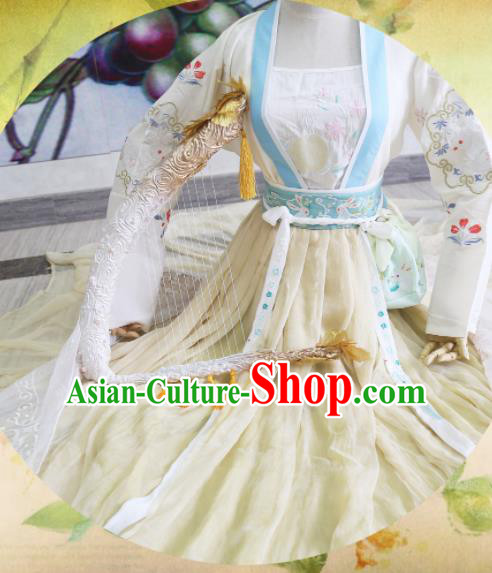 Chinese Traditional Cosplay Peri Princess Costume Ancient Tang Dynasty Palace Lady Hanfu Dress for Women