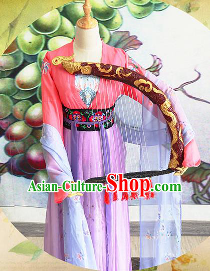 Chinese Traditional Cosplay Swordswoman Costume Ancient Tang Dynasty Court Maid Hanfu Dress for Women