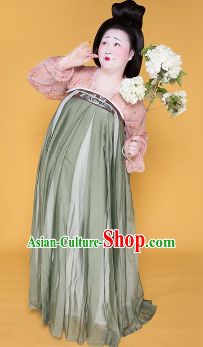 Traditional Chinese Tang Dynasty Gigaku Costume Ancient Court Large Size Hanfu Dress for Women