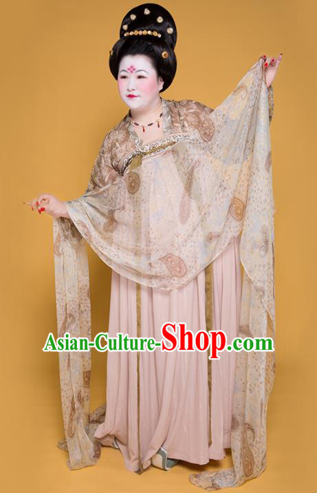 Traditional Chinese Tang Dynasty Imperial Consort Costume Ancient Court Lady Large Size Hanfu Dress for Women