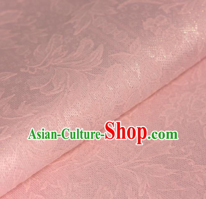 Chinese Traditional Cheongsam Fabric Classical Pattern Pink Brocade Satin Material Silk Fabric