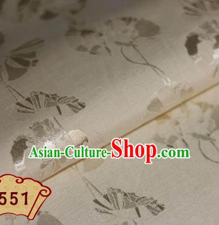 Chinese Traditional Pattern Beige Brocade Cheongsam Classical Fabric Satin Material Silk Fabric