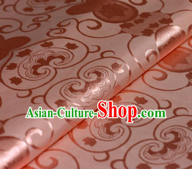 Chinese Traditional Hanfu Royal Pattern Pink Brocade Material Cheongsam Classical Fabric Satin Silk Fabric