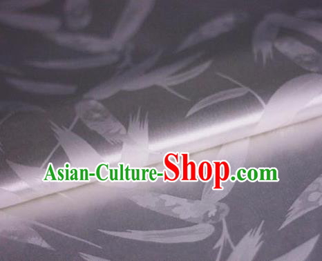 Chinese Traditional Bamboo Leaf Pattern White Brocade Cheongsam Classical Fabric Satin Material Silk Fabric