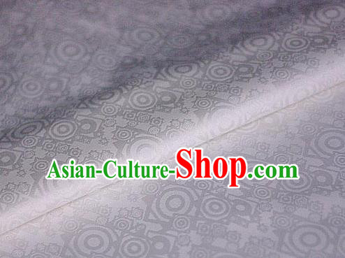 Chinese Traditional Round Pattern White Brocade Cheongsam Classical Fabric Satin Material Silk Fabric