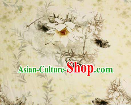 Chinese Traditional Fabric Classical Lotus Pattern Design Brocade Cheongsam Satin Material Silk Fabric