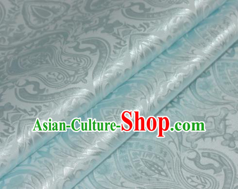 Chinese Traditional Royal Pattern Blue Brocade Material Cheongsam Classical Fabric Satin Silk Fabric