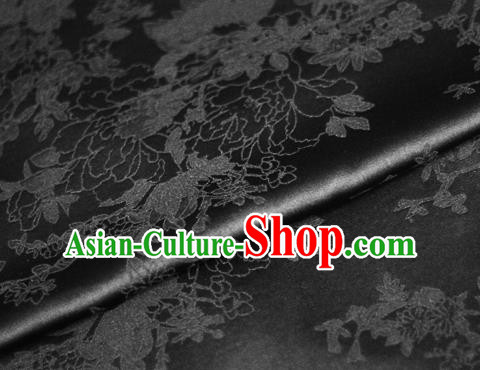 Chinese Traditional Royal Pattern Black Brocade Material Cheongsam Classical Fabric Satin Silk Fabric