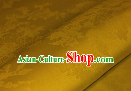 Chinese Traditional Royal Pattern Yellow Brocade Material Cheongsam Classical Fabric Satin Silk Fabric