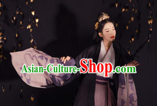 Chinese Ancient Jin Dynasty Palace Lady Embroidered Hanfu Dress Traditional Historical Costume for Women