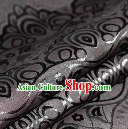 Chinese Traditional Pattern Black Brocade Material Hanfu Cheongsam Classical Fabric Satin Silk Fabric