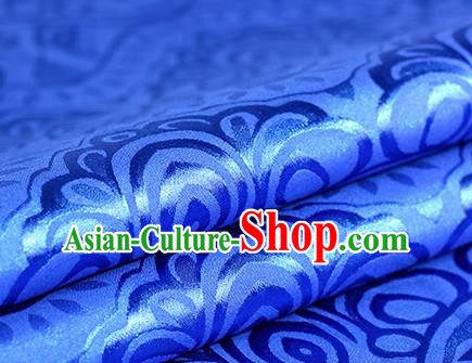 Chinese Traditional Pattern Royalblue Brocade Material Hanfu Cheongsam Classical Fabric Satin Silk Fabric