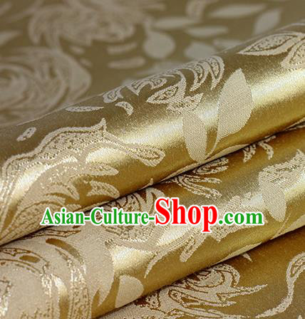 Chinese Traditional Flowers Pattern Golden Brocade Material Hanfu Cheongsam Classical Fabric Satin Silk Fabric