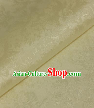 Chinese Traditional Cheongsam Fabric Yellow Brocade Material Hanfu Classical Satin Silk Fabric