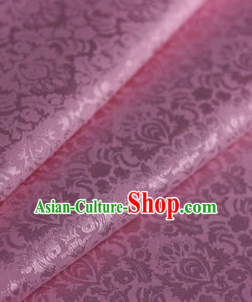 Chinese Traditional Fabric Cheongsam Pattern Pink Brocade Material Hanfu Classical Satin Silk Fabric