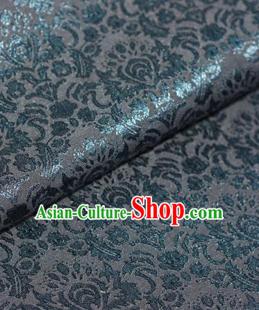 Chinese Traditional Fabric Cheongsam Pattern Green Brocade Material Hanfu Classical Satin Silk Fabric