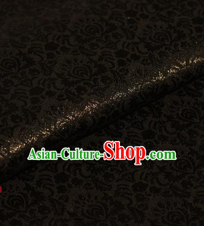 Chinese Traditional Fabric Cheongsam Pattern Black Brocade Material Hanfu Classical Satin Silk Fabric