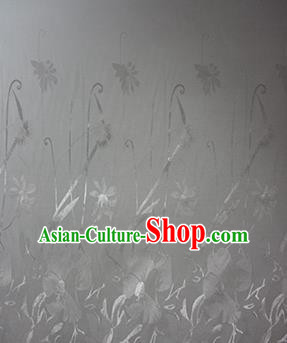 Chinese Traditional Fabric Cheongsam Orchid Pattern White Brocade Material Hanfu Classical Satin Silk Fabric